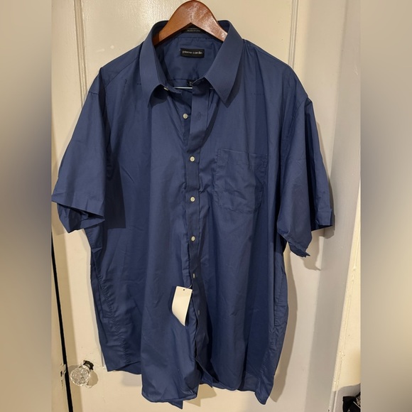 Pierre Cardin Blue Casual Button Down Shirt with Short Sleeves - Picture 5 of 6
